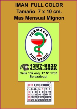 Imanes publicitarios de 7 x 10 cm. full color Imanes publicitarios tamaño 7 x 10 cm. full color, personalizados
